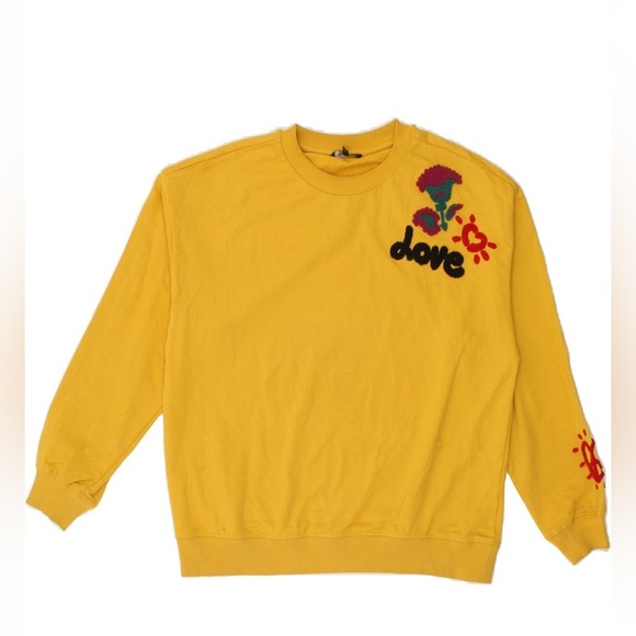DESIGUAL Womens Graphic Sweatshirt Yellow Floral - Picture 2 of 3